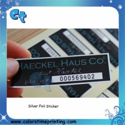 Custom printing glossy silver sticker with high quality