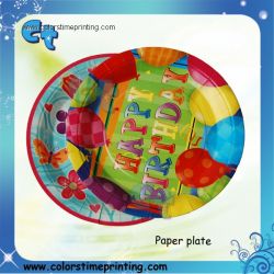 Printed birthday party paper plates