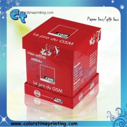 Red color paper gift packaging box