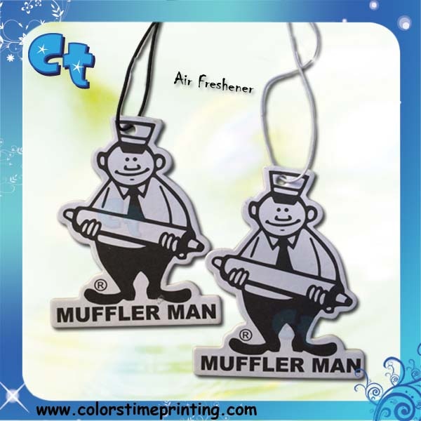 Muffler Man Shape Car Air Freshener Printing Wholesale Paper Air Freshener